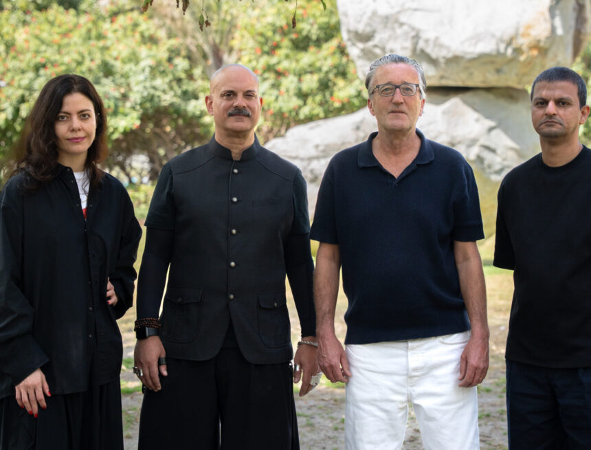 Curators-1-From-LT-to-RT_-Ruba-Katrib-Mark-Rappolt-Tom-Eccles-and-Shabbir-Hussain-Mustafa--scaled LEFT TO RIGHT: Ruba Katrib, Mark Rappolt, Tom Eccles, and Shabbir Hussain Mustafa. Courtesy of Qatar Museums.
